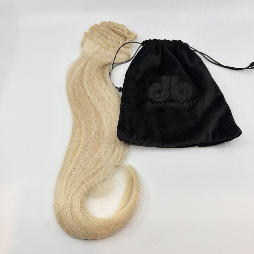 Donna Bella Clip In Hair Extensions Blonde #80 20" 160g NEW REMY 10 Pieces Human